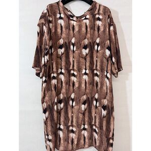 NEW by malene birger sika Tunic Blouse Tie Back Short Dress SZ 38 / 6 Printed